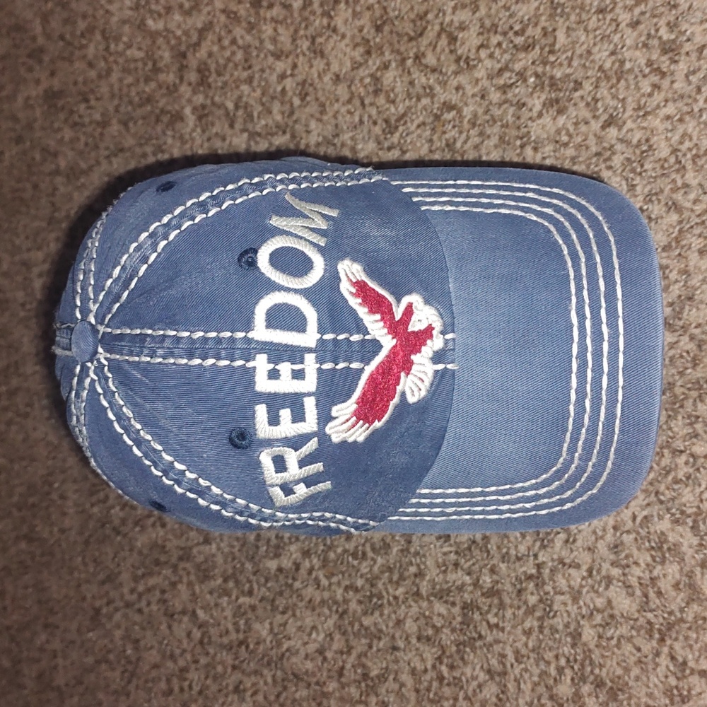 Freedom Eagle Distressed Baseball Strapback Cap - image 1